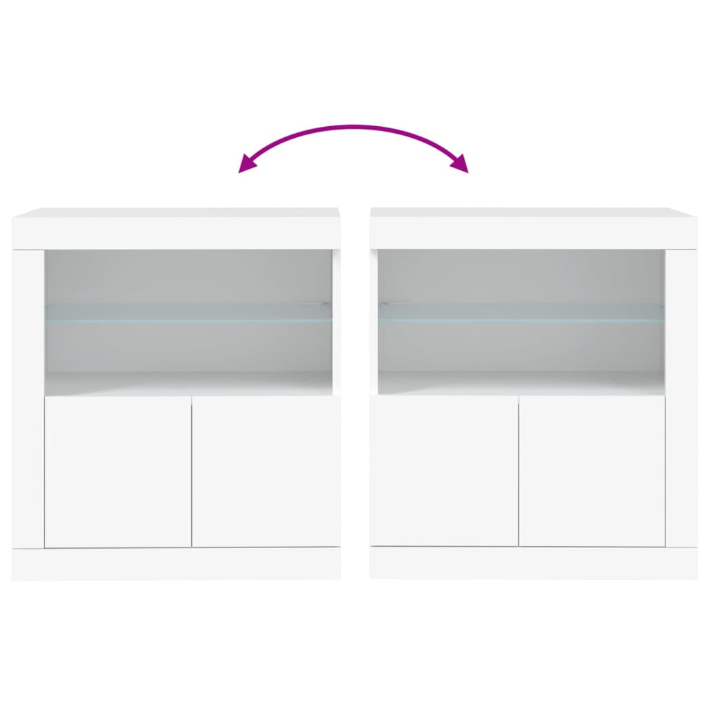 Μπουφές με Φώτα LED Λευκός 60,5 x 37 x 67 εκ. - Pakobazaar