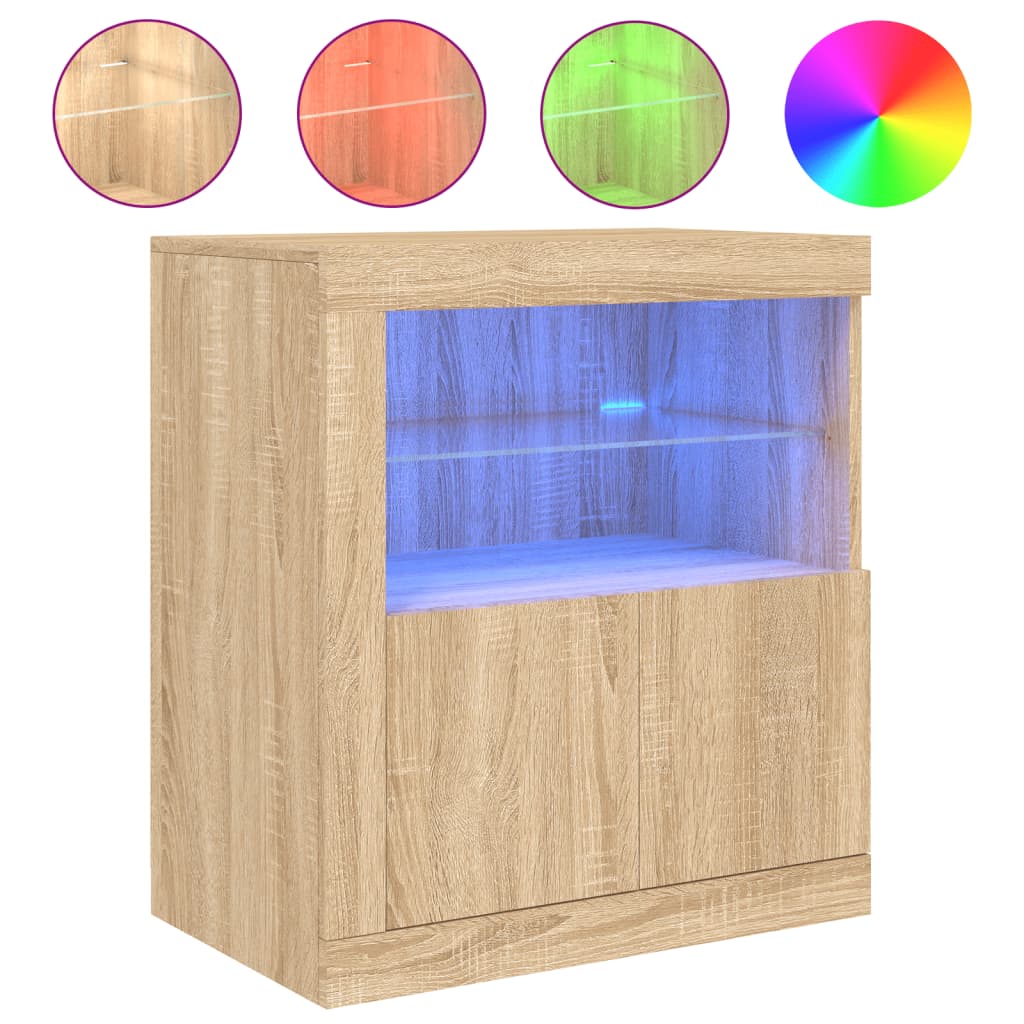 Ντουλάπι με LED Sonoma Δρυς 60,5x37x67 εκ. - Pakobazaar