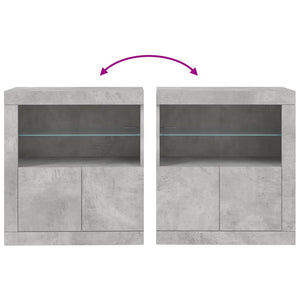 Ντουλάπι με LED Γκρι Σκυροδέματος 60,5x37x67 εκ. - Pakobazaar