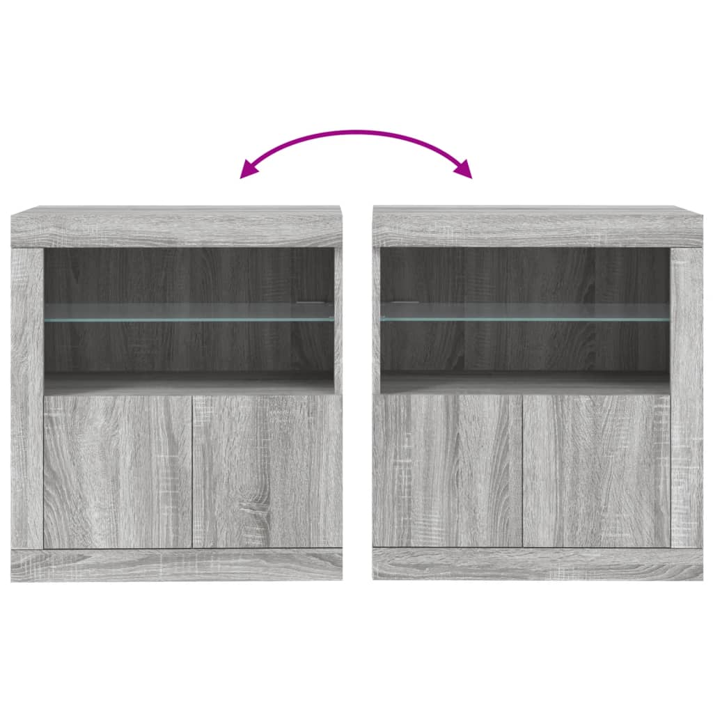 Μπουφές με LED Γκρι Sonoma 60,5 x 37 x 67 εκ. - Pakobazaar