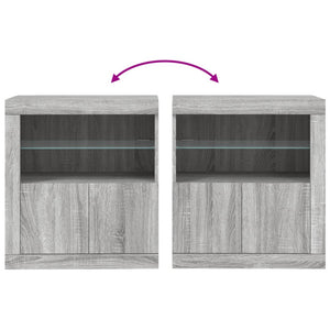 Μπουφές με LED Γκρι Sonoma 60,5 x 37 x 67 εκ. - Pakobazaar