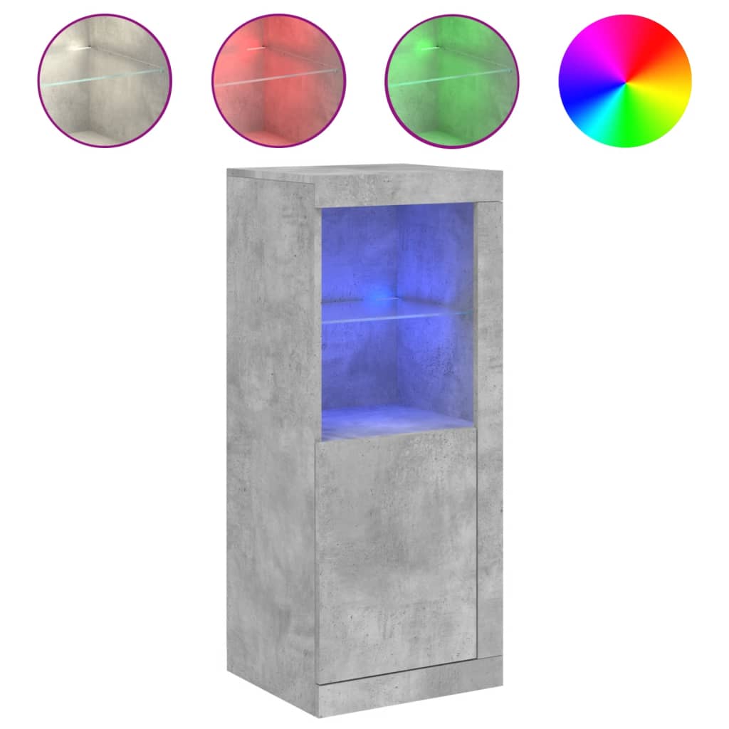 Μπουφές με Φώτα LED Γκρι Σκυροδέματος 41 x 37 x 100 εκ. - Pakobazaar