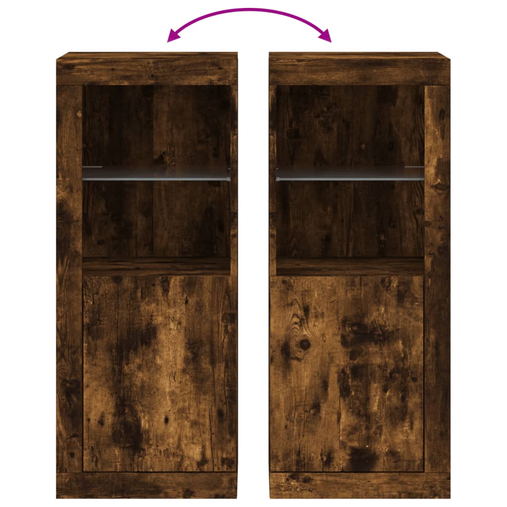 Μπουφές με Φώτα LED Καπνιστή Δρυς 41 x 37 x 100 εκ. - Pakobazaar