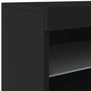 Μπουφές με Φώτα LED Μαύρος 60 x 37 x 67 εκ.