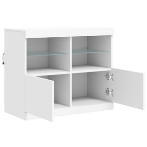 Μπουφές με Φώτα LED Λευκός 81 x 37 x 67 εκ. - Pakobazaar