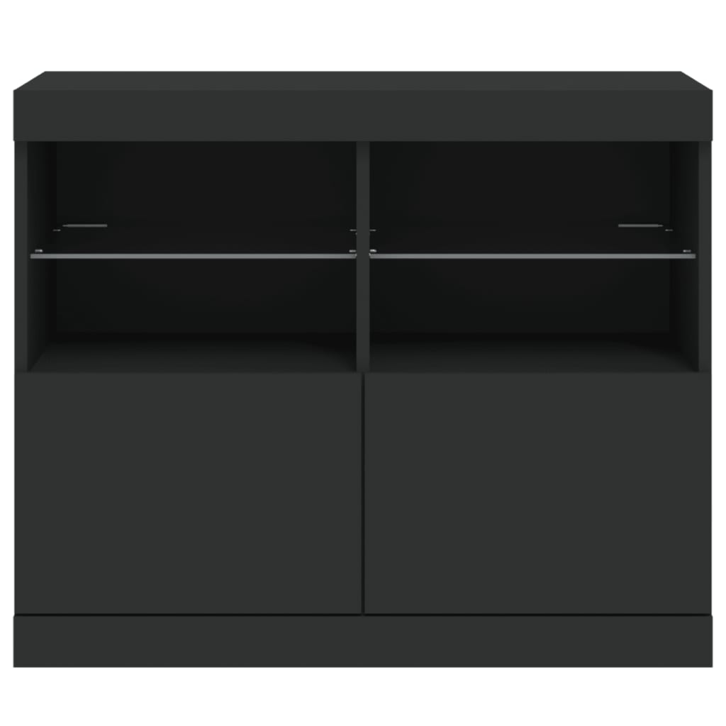 Μπουφές με LED Μαύρος 81 x 37 x 67 εκ. - Pakobazaar
