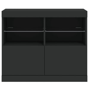 Μπουφές με LED Μαύρος 81 x 37 x 67 εκ.