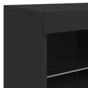 Μπουφές με LED Μαύρος 81 x 37 x 67 εκ.
