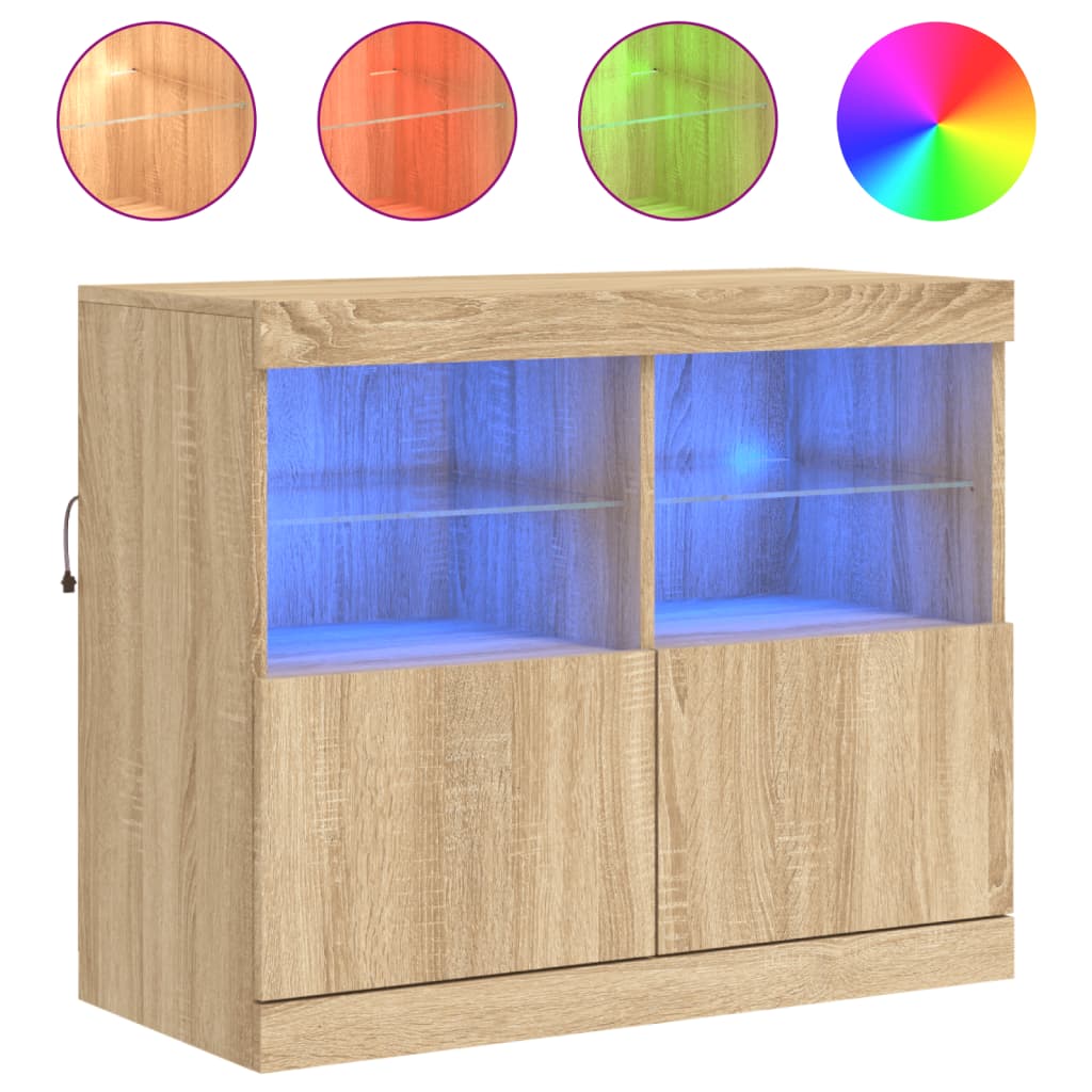 Ντουλάπι με LED Sonoma Δρυς 81 x 37 x 67 εκ. - Pakobazaar