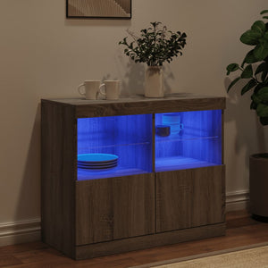 Μπουφές με LED Γκρι Sonoma 81 x 37 x 67 εκ. - Pakobazaar