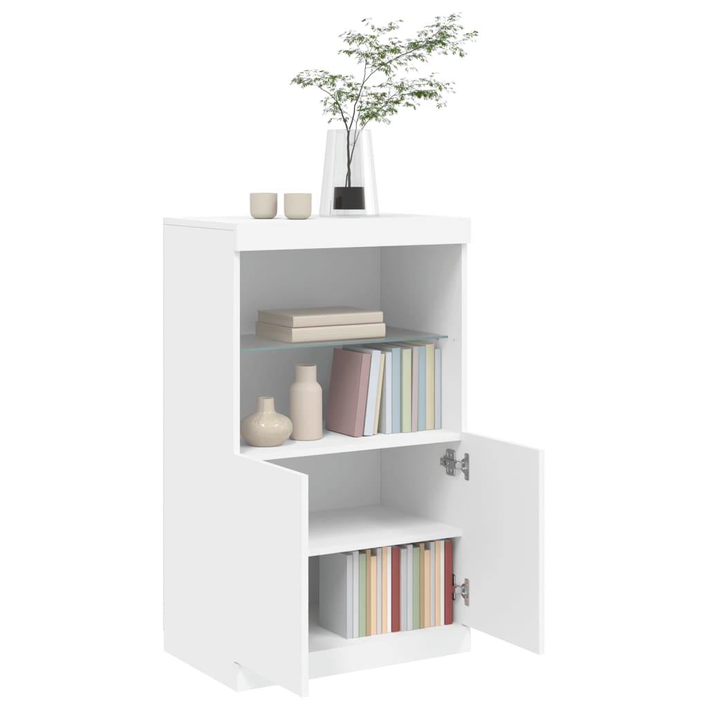 Μπουφές με Φώτα LED Λευκός 60,5 x 37 x 100 εκ. - Pakobazaar