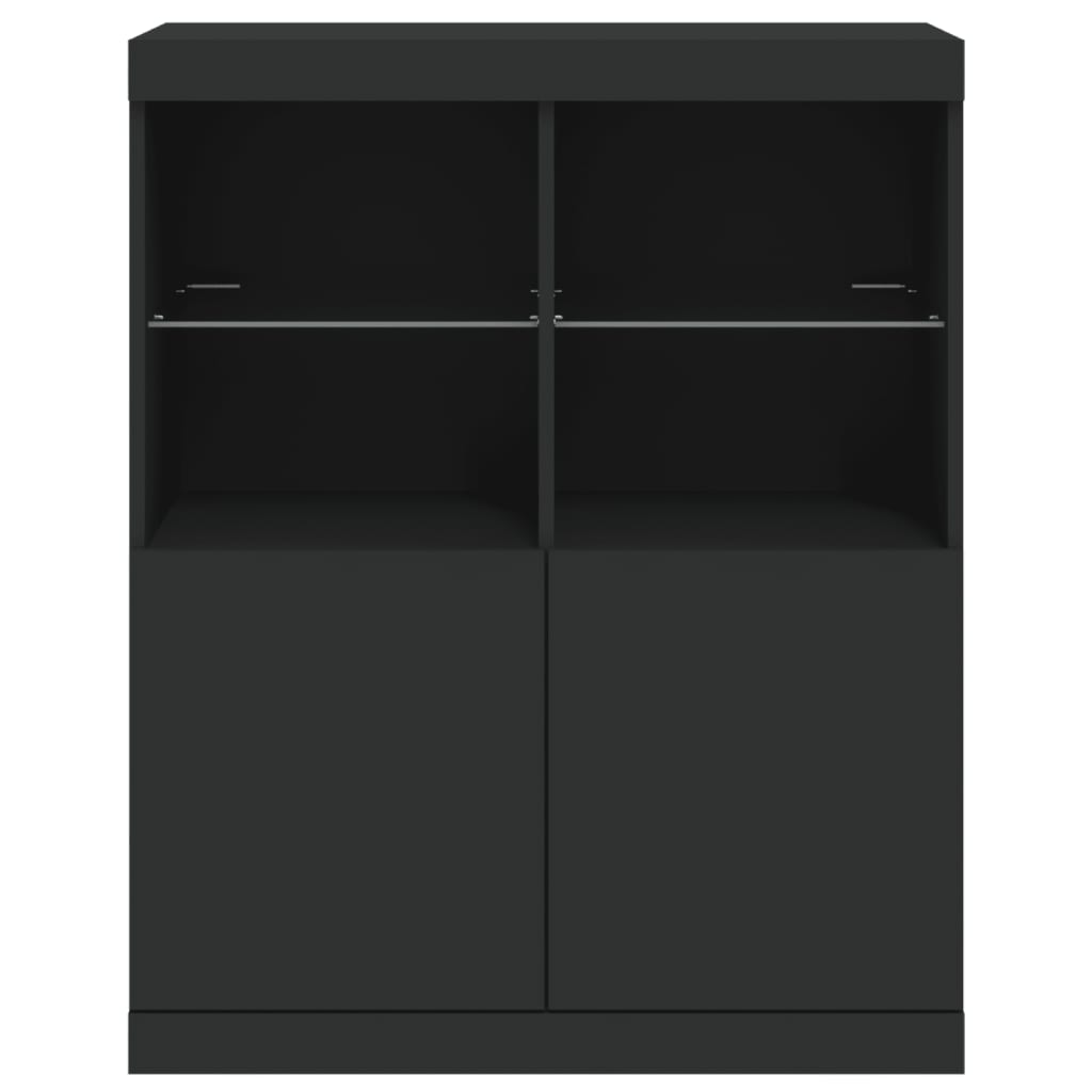 Μπουφές με Φώτα LED Μαύρος 81 x 37 x 100 εκ.