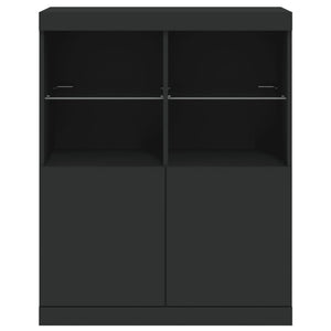 Μπουφές με Φώτα LED Μαύρος 81 x 37 x 100 εκ.