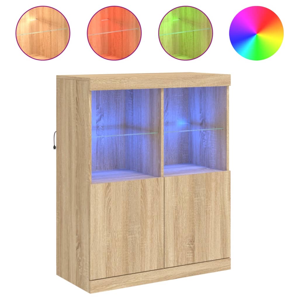 Μπουφές με Φώτα LED Sonoma Δρυς 81 x 37 x 100 εκ.