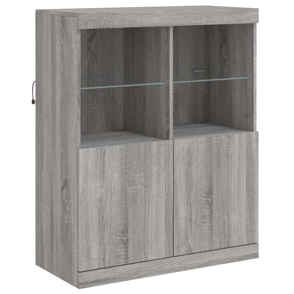 Μπουφές με LED Γκρι Sonoma 81 x 37 x 100 εκ.