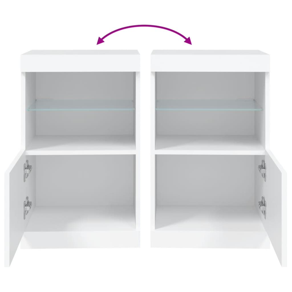 Μπουφές με Φώτα LED Λευκός 41 x 37 x 67 εκ. - Pakobazaar
