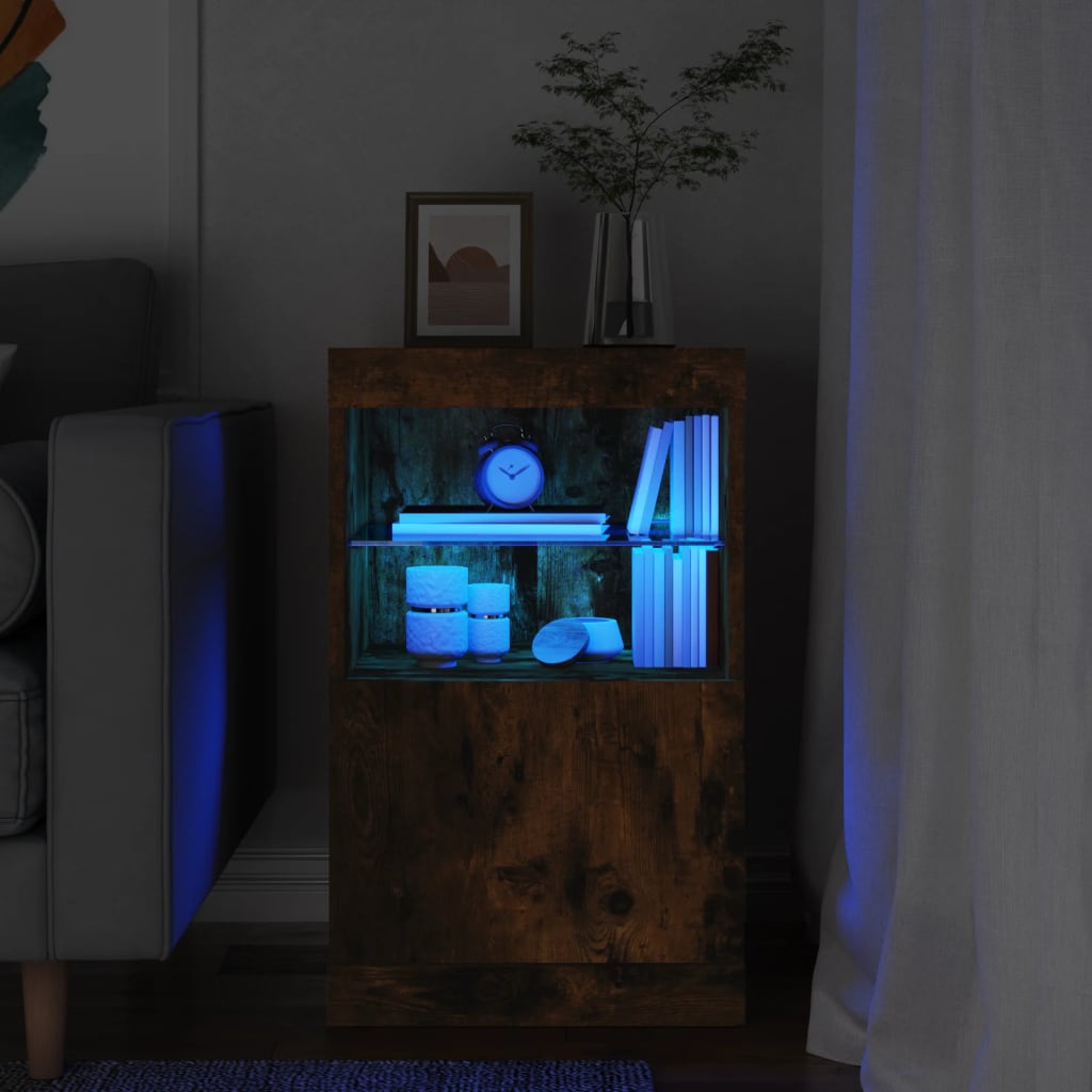 Μπουφές με LED Καπνιστή Δρυς 41 x 37 x 67 εκ. - Pakobazaar