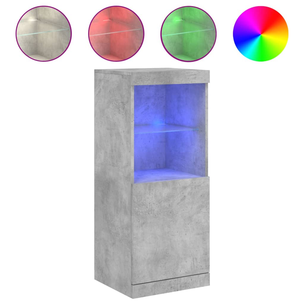 Μπουφές με Φώτα LED Γκρι Σκυροδέματος 41 x 37 x 100 εκ. - Pakobazaar