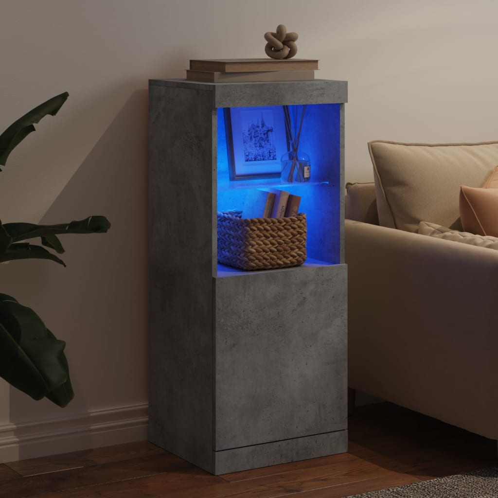 Μπουφές με Φώτα LED Γκρι Σκυροδέματος 41 x 37 x 100 εκ. - Pakobazaar