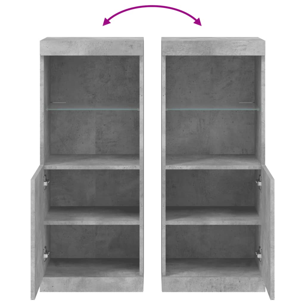 Μπουφές με Φώτα LED Γκρι Σκυροδέματος 41 x 37 x 100 εκ. - Pakobazaar