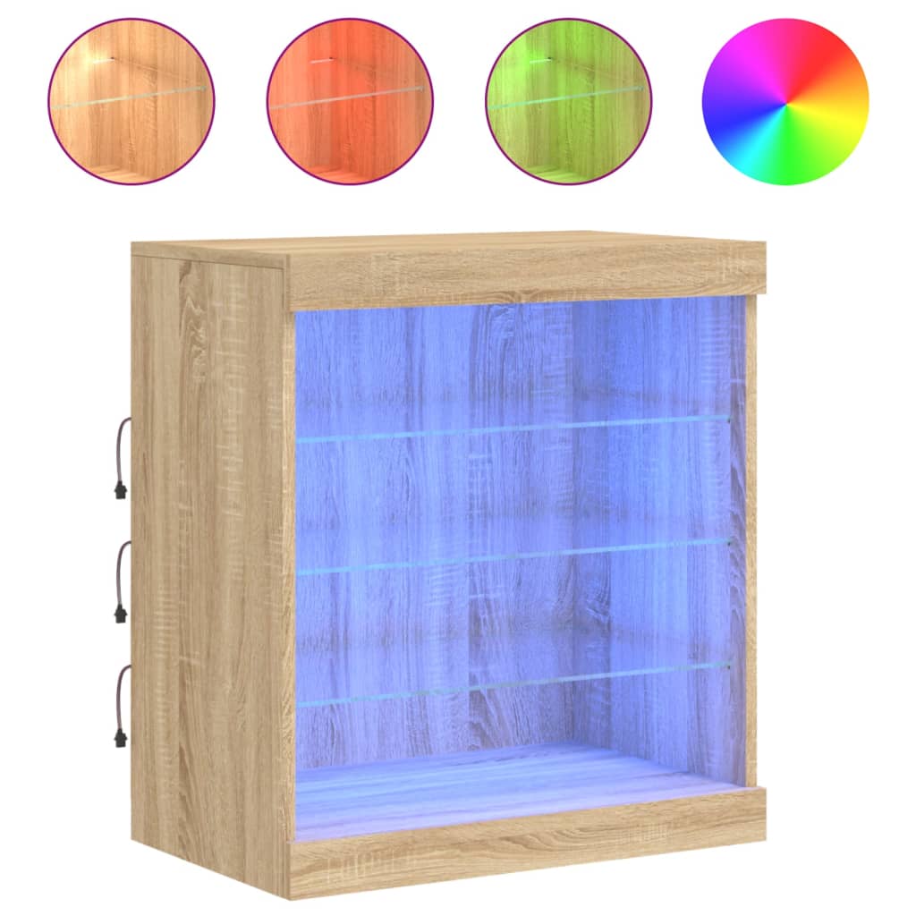 Ντουλάπι με LED Sonoma Δρυς 60,5x37x67 εκ. - Pakobazaar