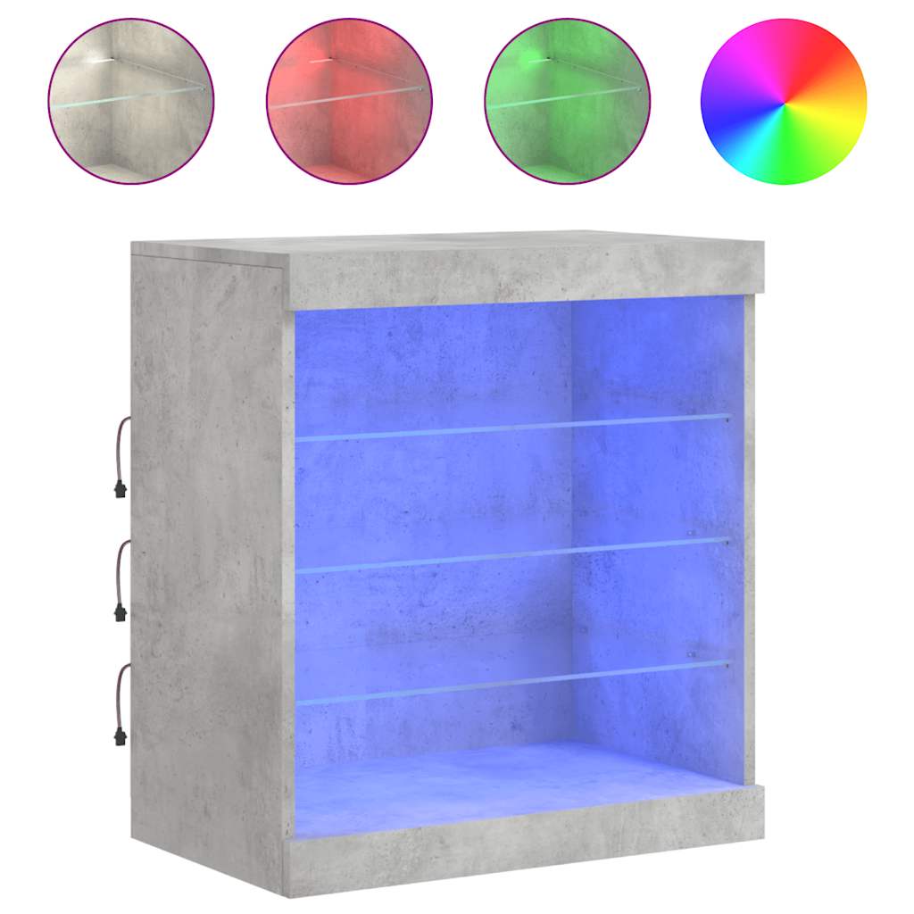 Ντουλάπι με LED Γκρι Σκυροδέματος 60,5x37x67 εκ. - Pakobazaar