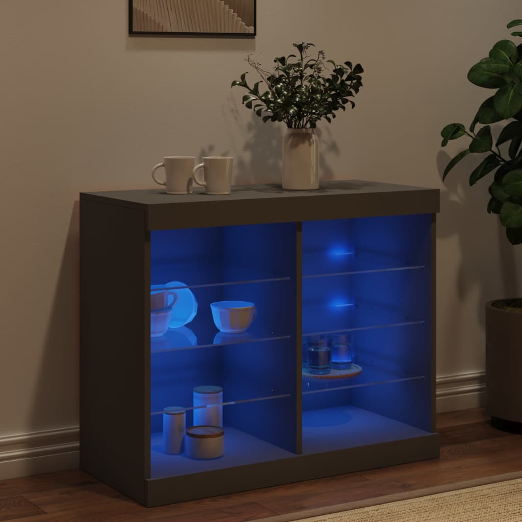 Μπουφές με LED Μαύρος 81 x 37 x 67 εκ. - Pakobazaar