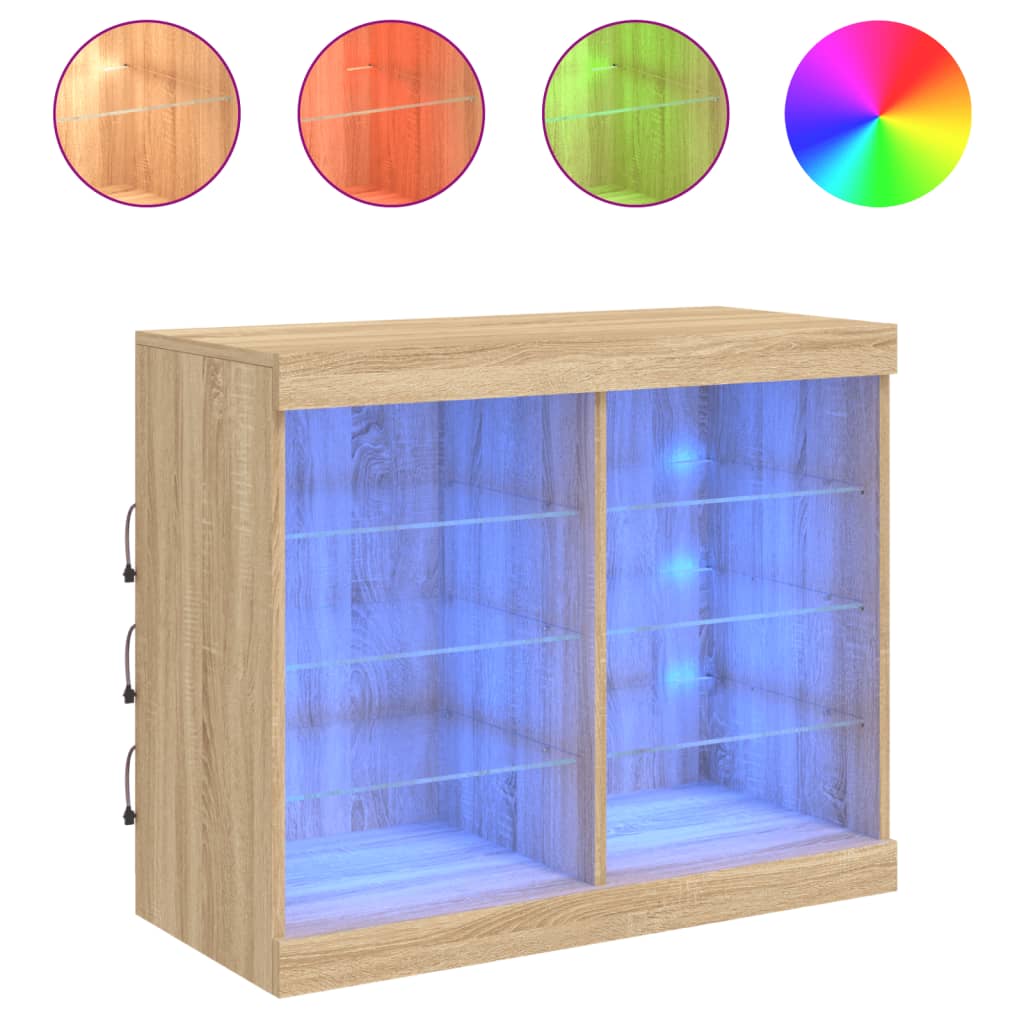 Ντουλάπι με LED Sonoma Δρυς 81 x 37 x 67 εκ.