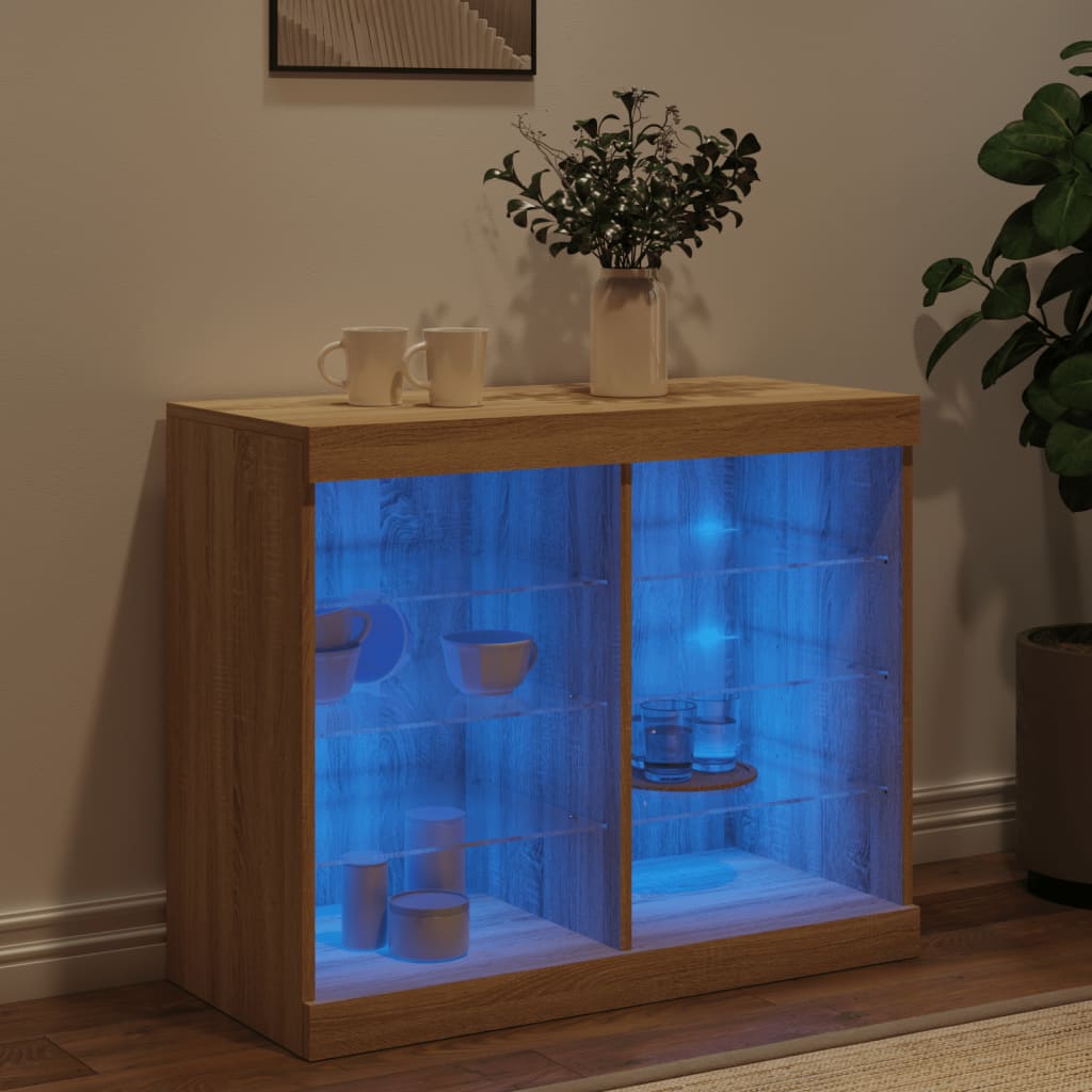 Ντουλάπι με LED Sonoma Δρυς 81 x 37 x 67 εκ.