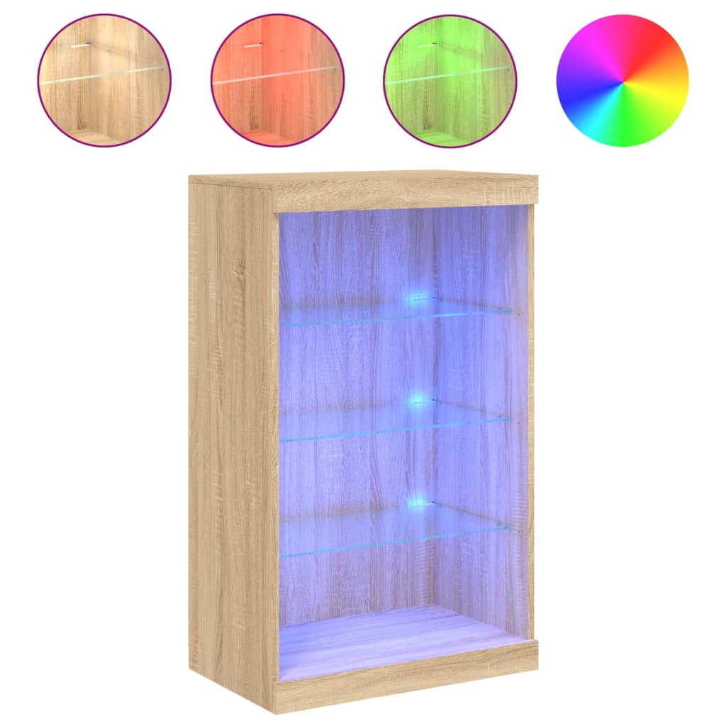 Μπουφές με Φώτα LED Sonoma Δρυς 60,5 x 37 x 100 εκ. - Pakobazaar