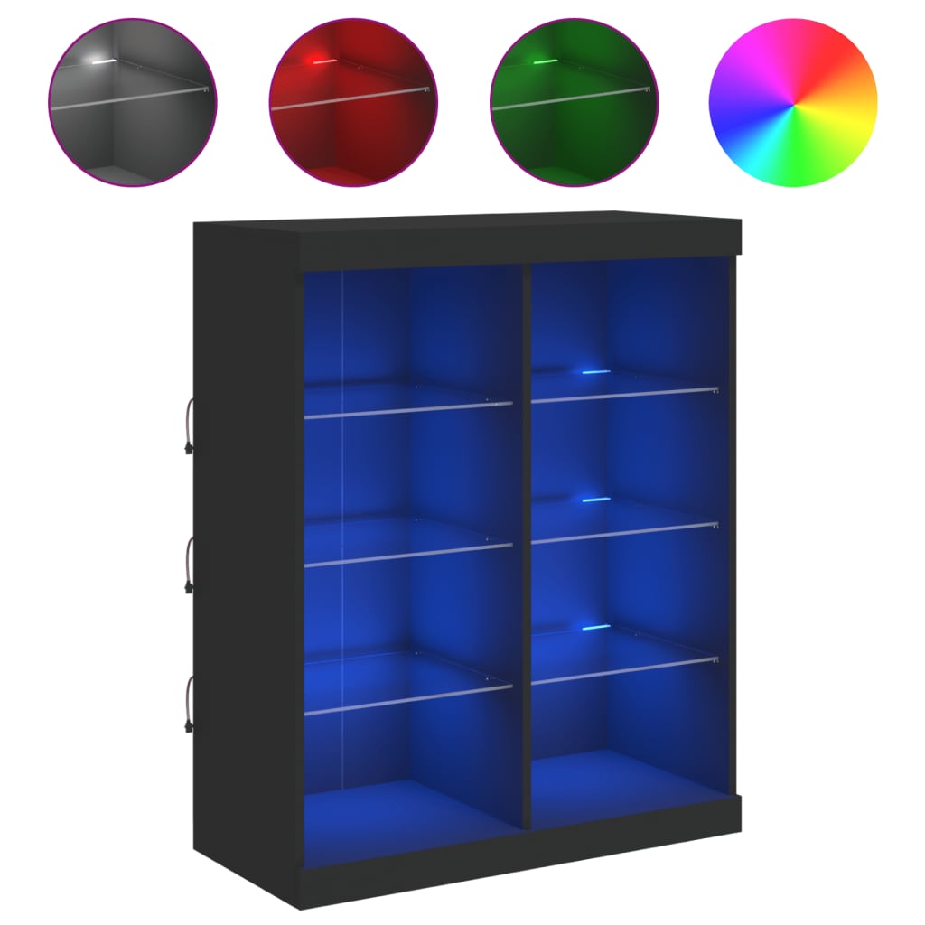 Μπουφές με Φώτα LED Μαύρος 81 x 37 x 100 εκ. - Pakobazaar