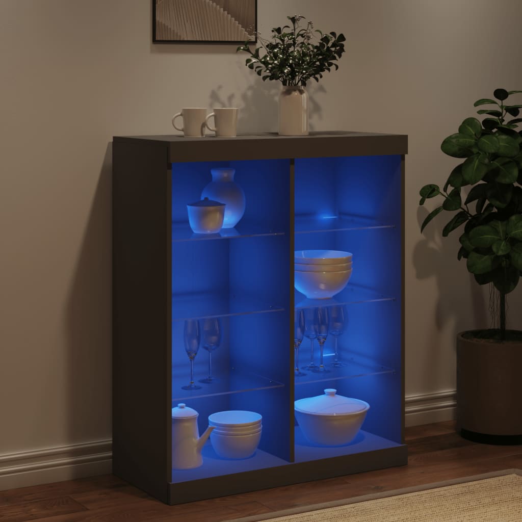 Μπουφές με Φώτα LED Μαύρος 81 x 37 x 100 εκ. - Pakobazaar