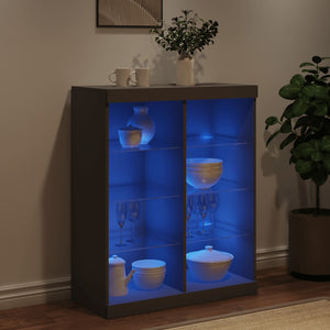 Μπουφές με Φώτα LED Μαύρος 81 x 37 x 100 εκ. - Pakobazaar