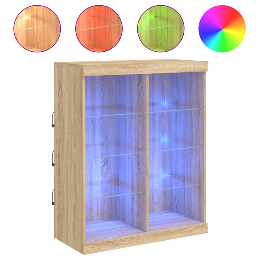Μπουφές με Φώτα LED Sonoma Δρυς 81 x 37 x 100 εκ. - Pakobazaar