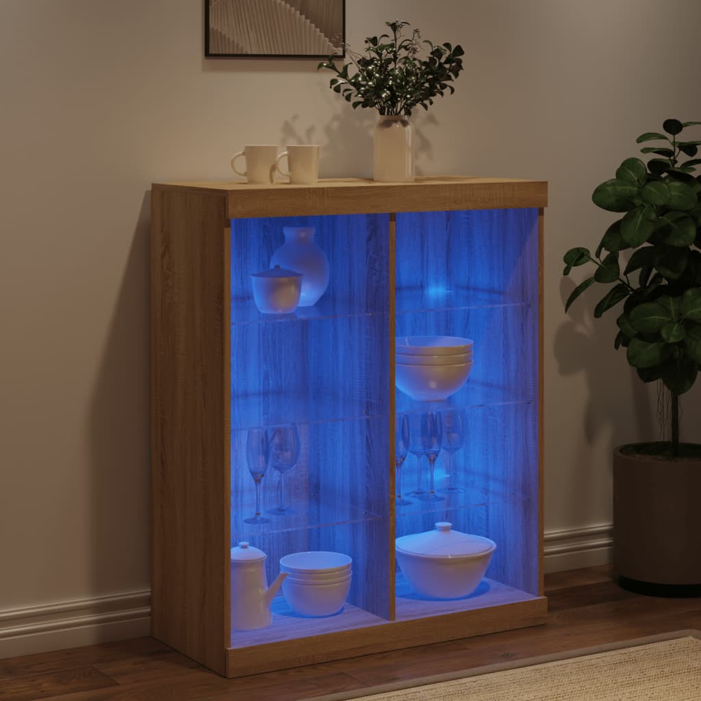 Μπουφές με Φώτα LED Sonoma Δρυς 81 x 37 x 100 εκ. - Pakobazaar