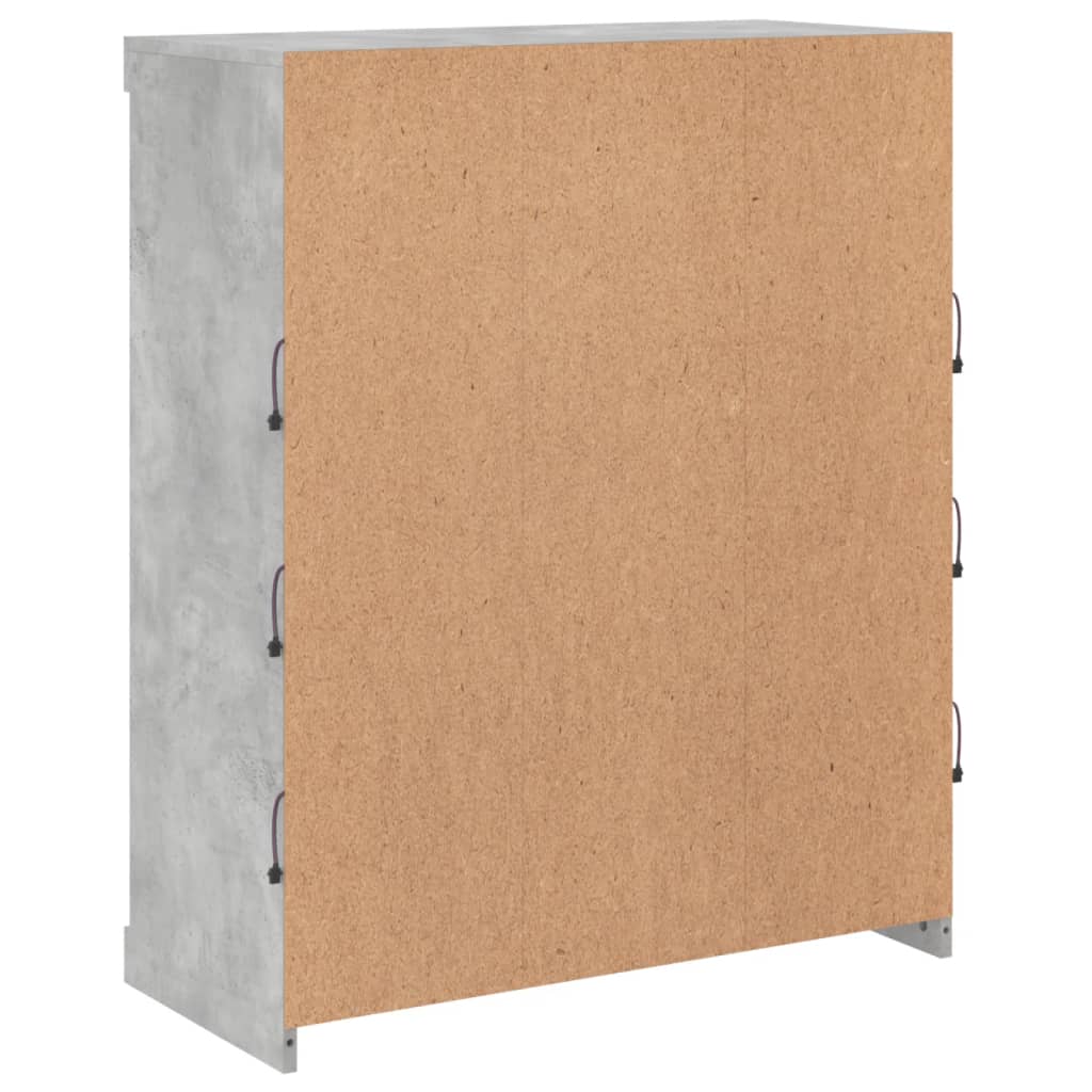 Μπουφές με Φώτα LED Γκρι Σκυροδέματος 81 x 37 x 100 εκ. - Pakobazaar