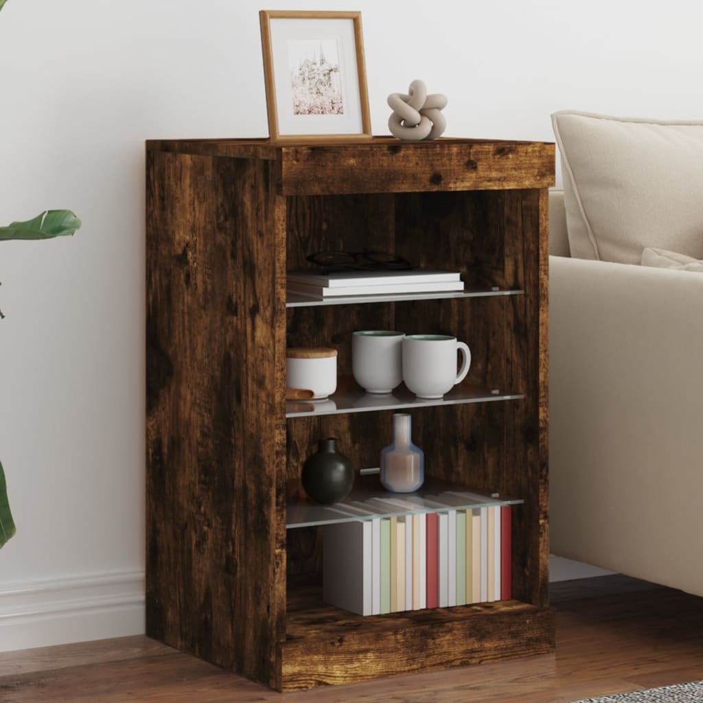 Μπουφές με LED Καπνιστή Δρυς 41 x 37 x 67 εκ. - Pakobazaar