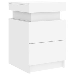 Κομοδίνο με Φώτα LED Λευκό 35 x 39 x 55 εκ. - Pakobazaar
