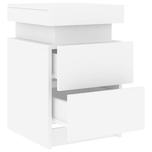 Κομοδίνο με Φώτα LED Λευκό 35 x 39 x 55 εκ. - Pakobazaar