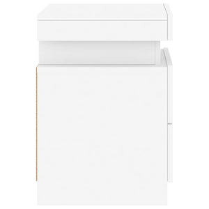 Κομοδίνο με Φώτα LED Λευκό 35 x 39 x 55 εκ. - Pakobazaar