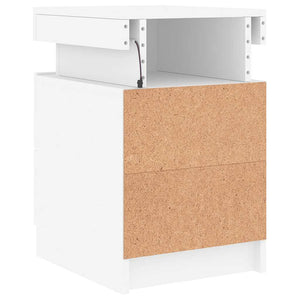 Κομοδίνο με Φώτα LED Λευκό 35 x 39 x 55 εκ. - Pakobazaar