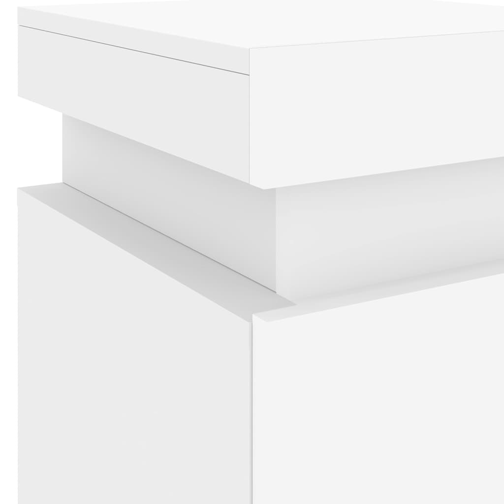 Κομοδίνο με Φώτα LED Λευκό 35 x 39 x 55 εκ. - Pakobazaar
