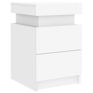 Κομοδίνα με Φώτα LED 2 Τεμ. Λευκά 35 x 39 x 55 εκ. - Pakobazaar