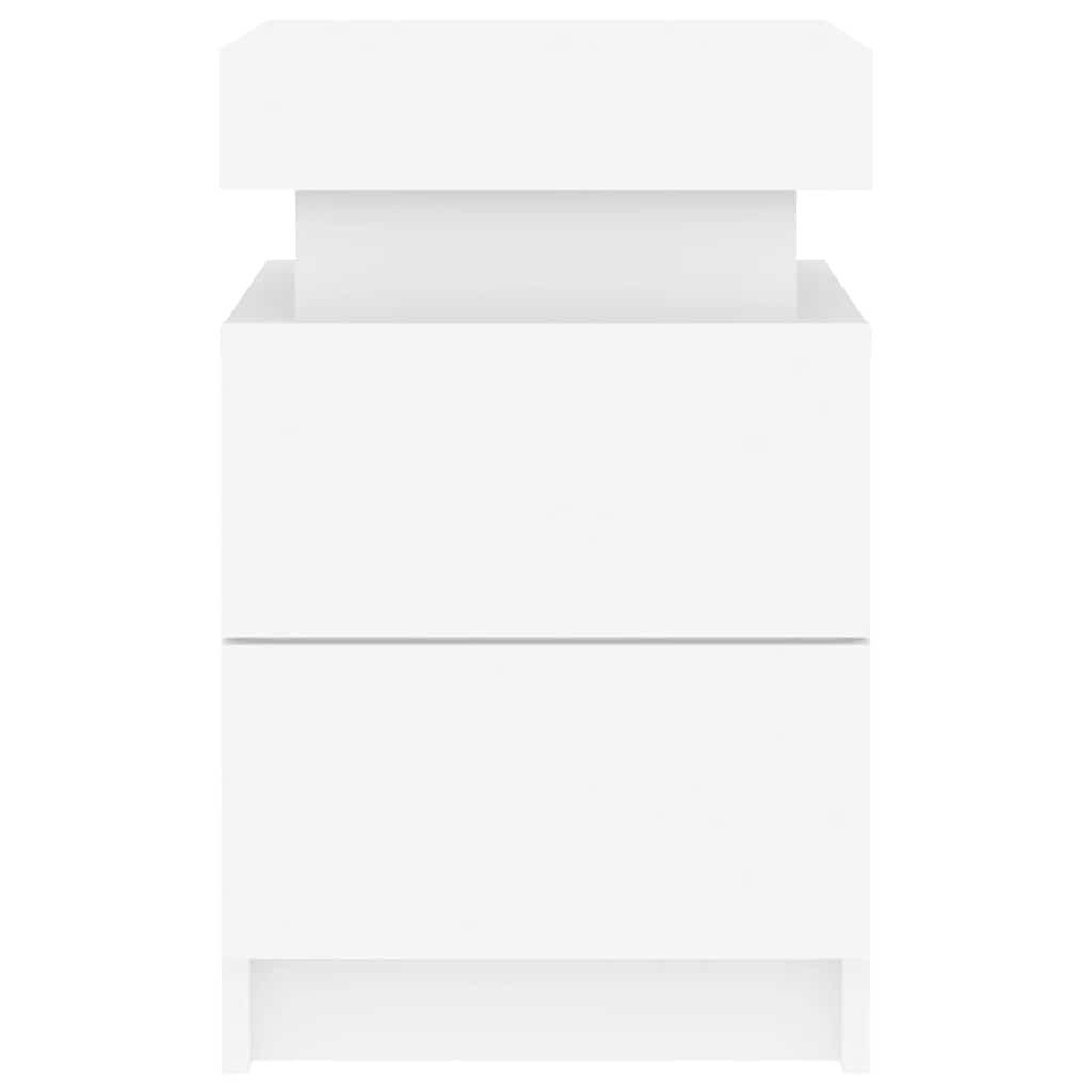 Κομοδίνα με Φώτα LED 2 Τεμ. Λευκά 35 x 39 x 55 εκ. - Pakobazaar