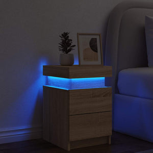 Κομοδίνο με Φώτα LED Sonoma Δρυς 35 x 39 x 55 εκ. - Pakobazaar