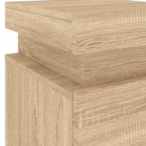 Κομοδίνα με Φώτα LED 2 τεμ. Sonoma Δρυς 35 x 39 x 55 εκ. - Pakobazaar
