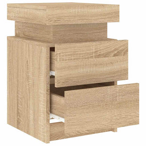 Κομοδίνα με Φώτα LED 2 τεμ. Sonoma Δρυς 35 x 39 x 55 εκ. - Pakobazaar