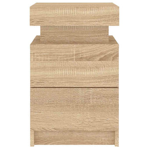 Κομοδίνα με Φώτα LED 2 τεμ. Sonoma Δρυς 35 x 39 x 55 εκ. - Pakobazaar