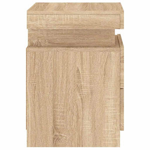 Κομοδίνα με Φώτα LED 2 τεμ. Sonoma Δρυς 35 x 39 x 55 εκ. - Pakobazaar