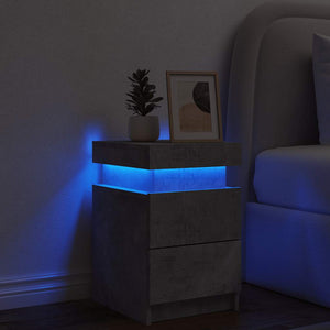 Κομοδίνο με Φώτα LED Γκρι Σκυροδέματος 35 x 39 x 55 εκ. - Pakobazaar
